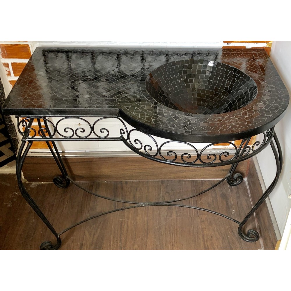 Lavabo de mosaicos artesanal 100x85,05 incluido el soporte de metal